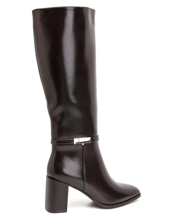Botas Altas de Mujer con Bloque de Tacón y Bonito Detalle Dorado - Imagen 4