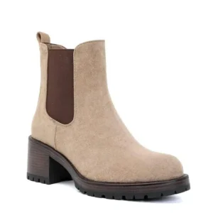 Botines de Mujer con Tacón Grueso, Cremallera y Suela Dentada