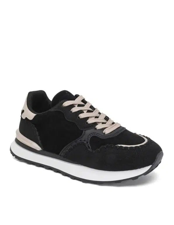 Zapatillas de Mujer con Diseño de Costuras Decorativas, Cordones y Suela Blanca - Imagen 4