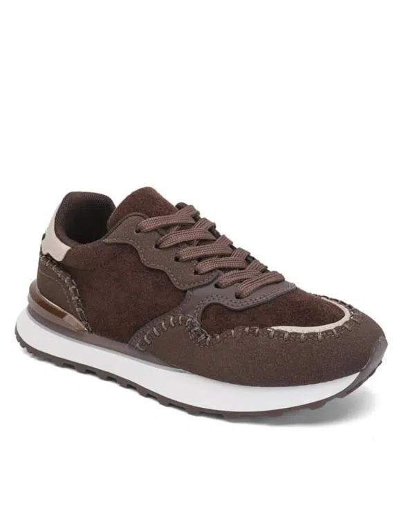 Zapatillas de Mujer con Diseño de Costuras Decorativas, Cordones y Suela Blanca - Imagen 6