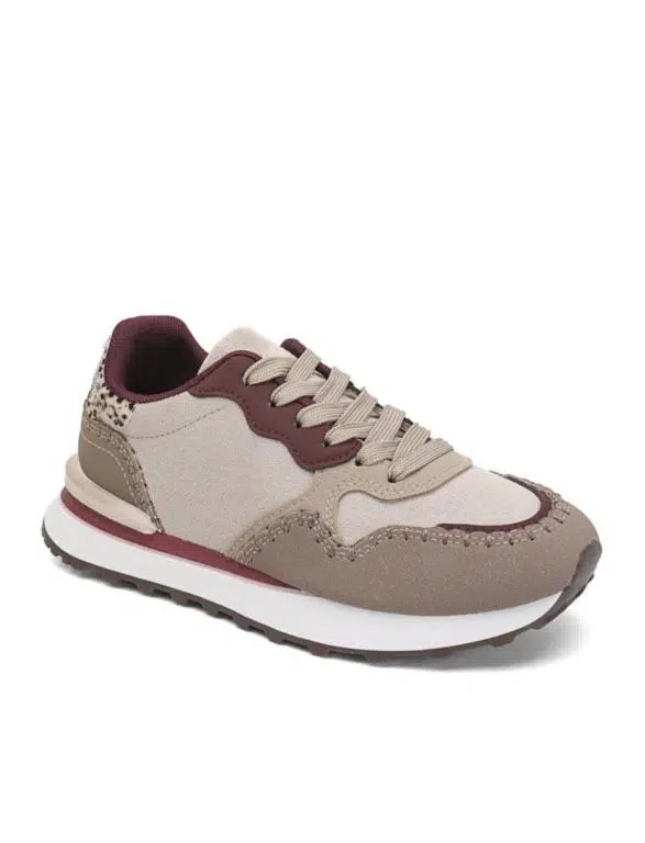 Zapatillas de Mujer con Diseño de Costuras Decorativas, Cordones y Suela Blanca - Imagen 2