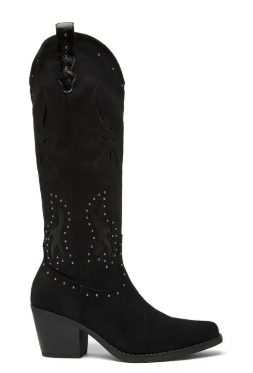 Botas Altas Estilo Cowboy de Mujer con Detalles Bordados y Tachuelas Metálicas - Imagen 9