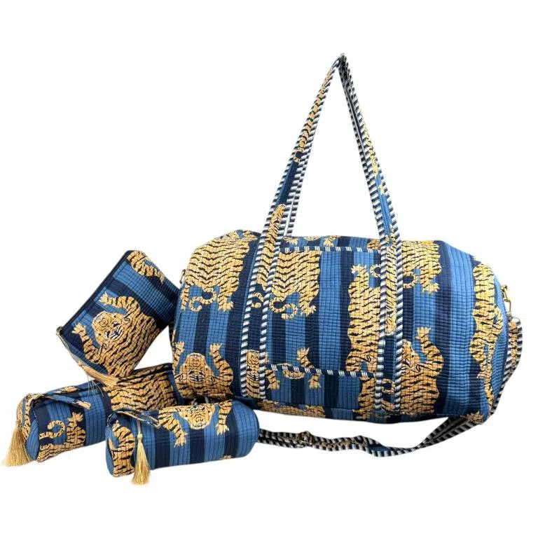 Pack Bolso de Viaje Acolchado Algodón + 3 Neceser A Juego con Diseño Exclusivo Mujer - Imagen 9