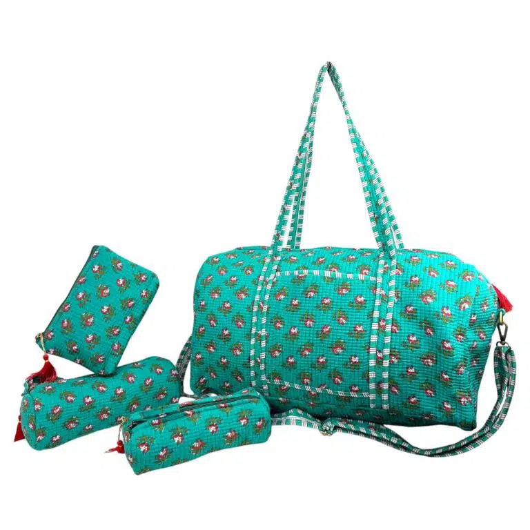 Pack Bolso de Viaje Acolchado Algodón + 3 Neceser A Juego con Diseño Exclusivo Mujer - Imagen 8