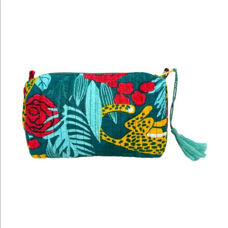 Neceser Pequeño de Algodón Artesanal con Bonito Estampado para Mujer - Imagen 4
