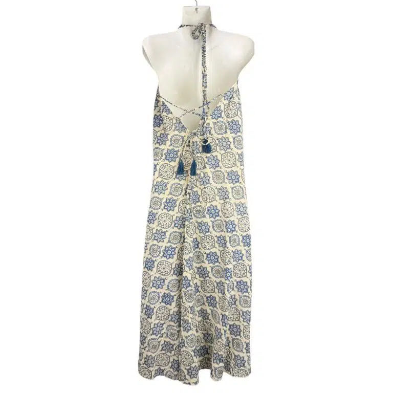Elegante Vestido Largo Artesanal de Algodón para Mujer con Cuello en V, Talla Única y Vivos Colores - Imagen 5