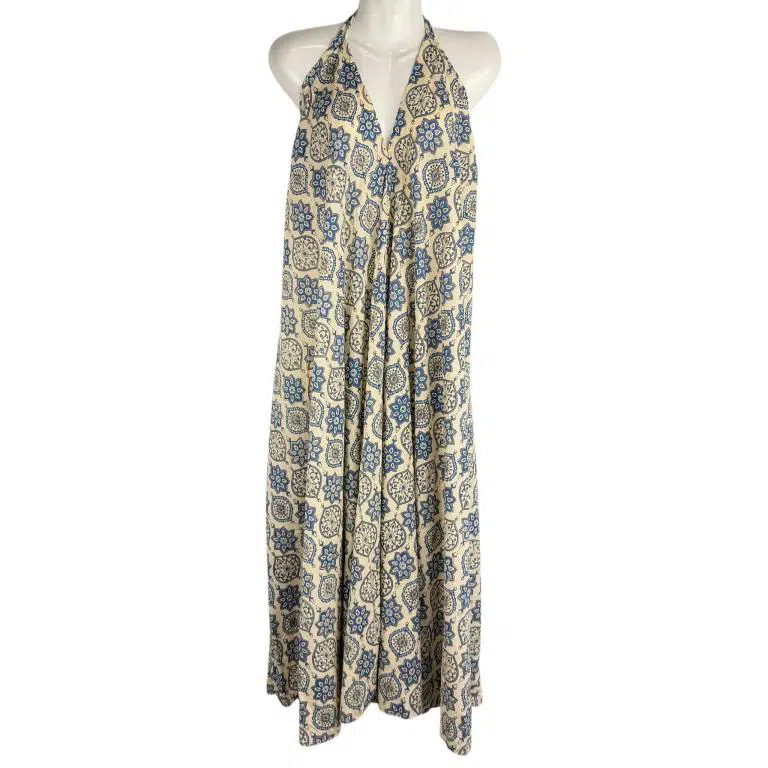 Elegante Vestido Largo Artesanal de Algodón para Mujer con Cuello en V, Talla Única y Vivos Colores - Imagen 3