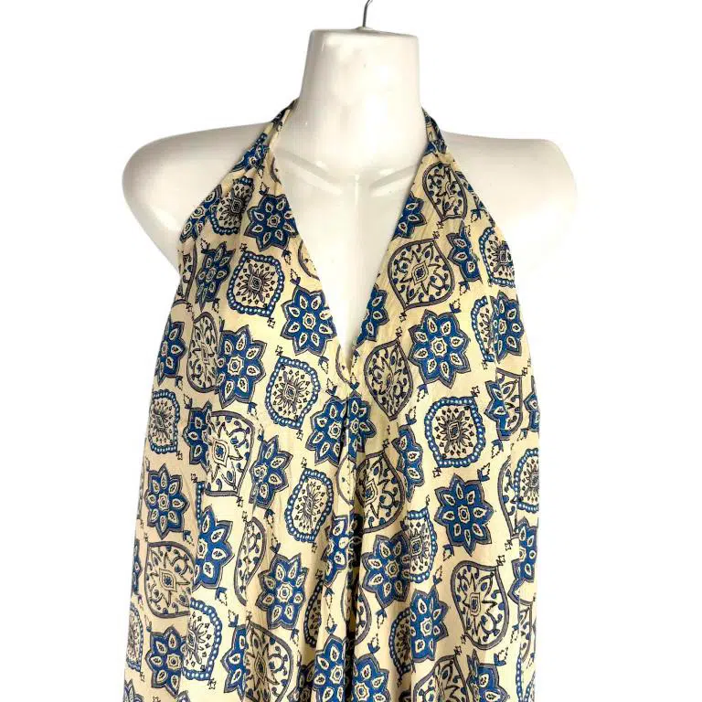 Elegante Vestido Largo Artesanal de Algodón para Mujer con Cuello en V, Talla Única y Vivos Colores - Imagen 4