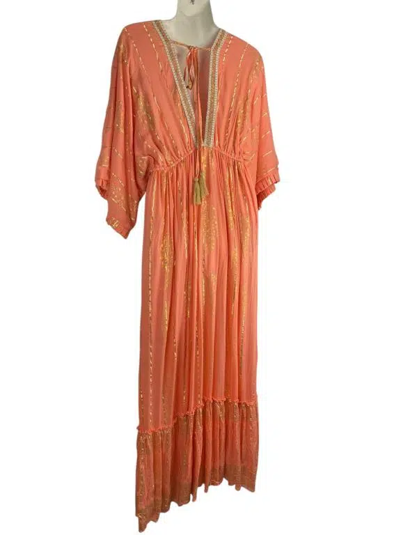 Vestido Largo Artesanal para Mujer con Preciosos Acabados, Manga Larga y Gran Calidad - Imagen 3