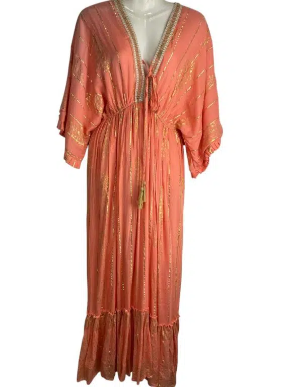 Vestido Largo Artesanal para Mujer con Preciosos Acabados, Manga Larga y Gran Calidad - Imagen 2