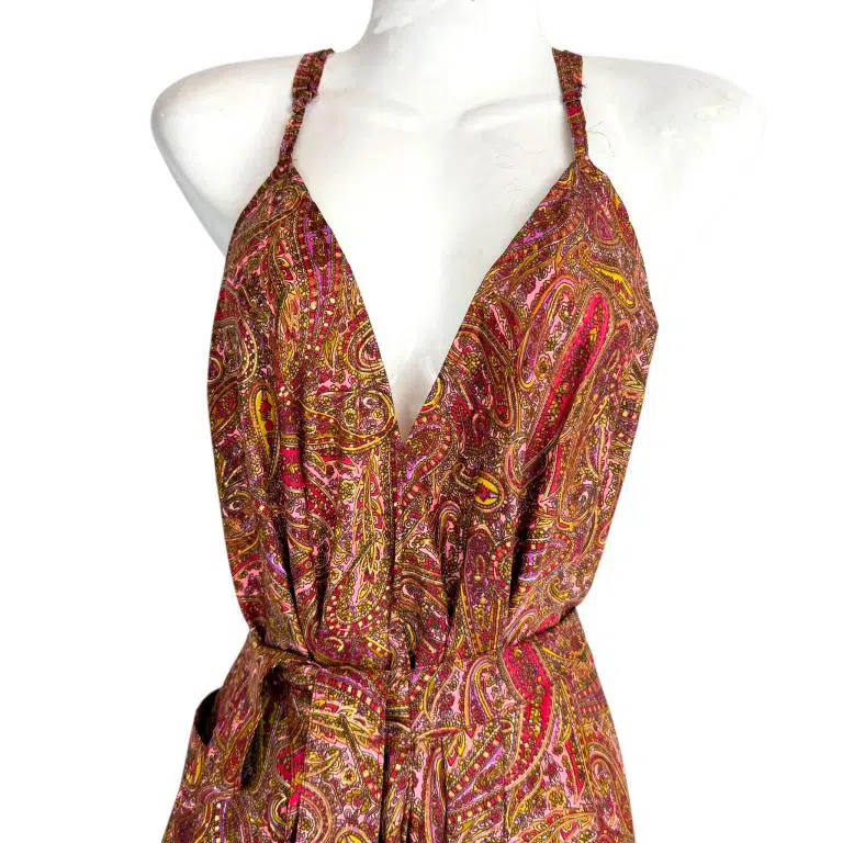 Vestido Corto Artesanal de Seda para Mujer con Escote y Espalda Descubierta - Imagen 5