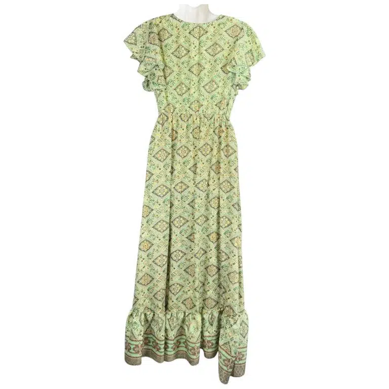 Vestido Largo Artesanal de Seda para Mujer con Cuello en V, Talla Única y Vivos Colores - Imagen 4