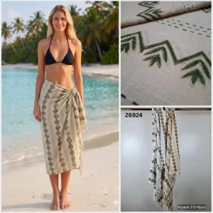 Pareo de Algodón con Alegre Estampado de Verano para Mujer Fabricado en India