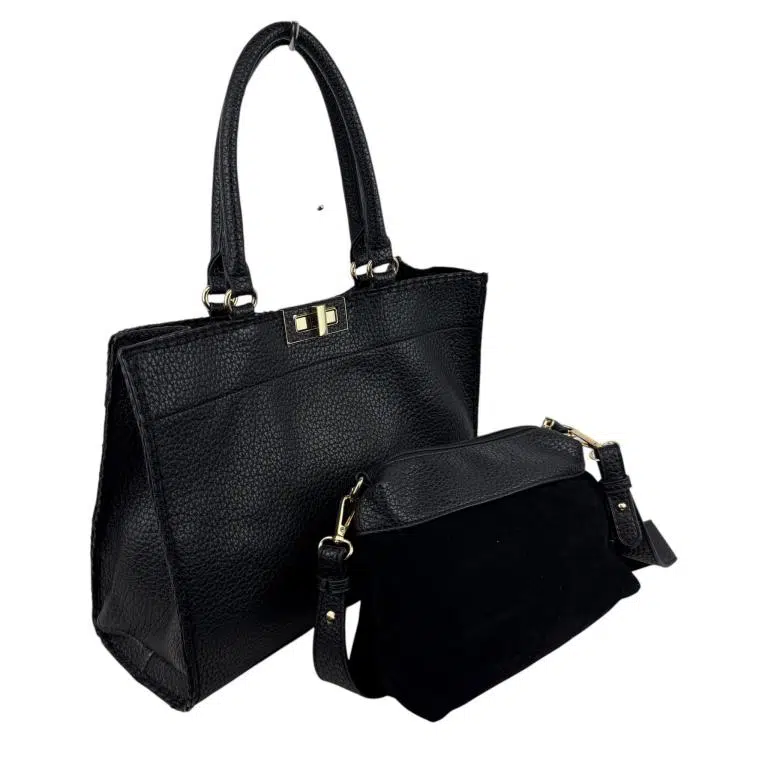 Amplio Bolso Sintético de Mujer con Solapa de Giro y Bolsito Extra con Cremallera - Imagen 3
