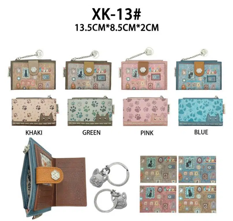 Monedero Sintético Sweet Candy de Mujer con Diseño Gato, Caja, Anilla y Espacio para Tarjetas - Imagen 2