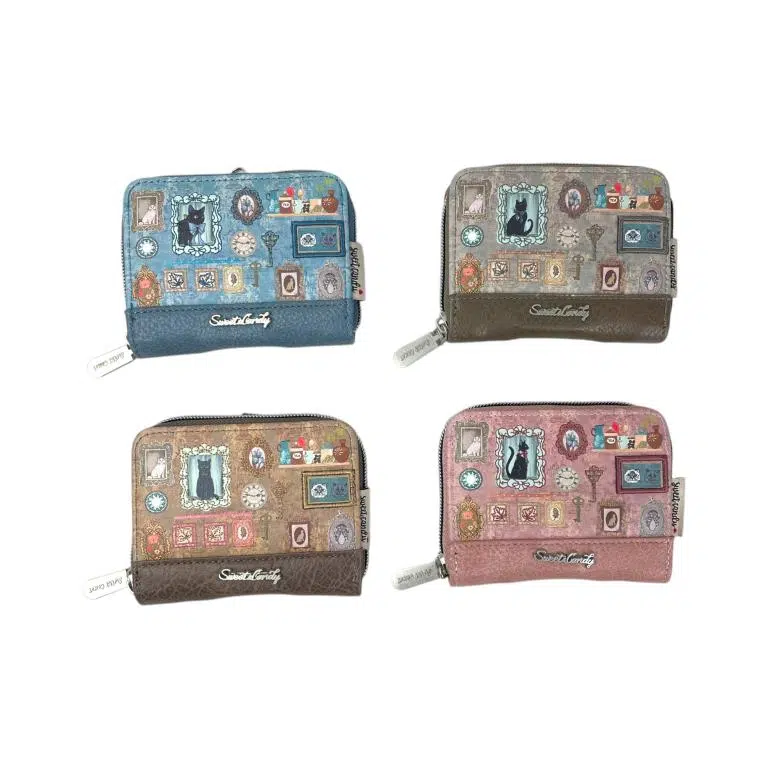 Monedero Sintético Sweet Candy con Diseño Gato, Asa Larga y Trasero Transparente para Mujer - Imagen 3
