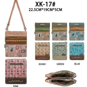 Bolso Bandolera Sintético con Diseño Gato Sweet Candy y 3 Bolsillos Exteriores para Mujer