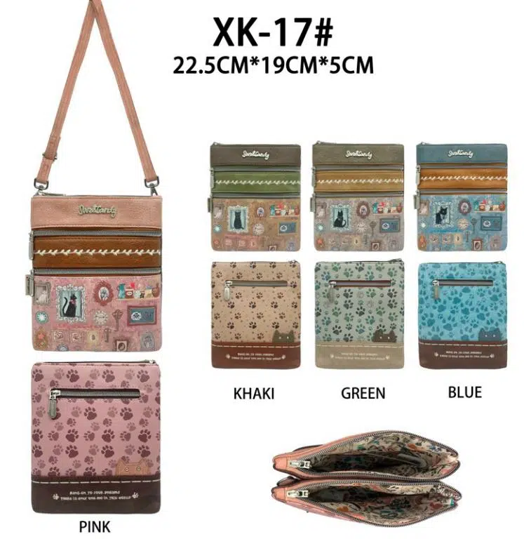 Bolso Bandolera Sintético con Diseño Gato Sweet Candy y 3 Bolsillos Exteriores para Mujer - Imagen 2