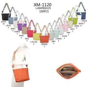 Bolso Bandolera Sintético y Blandito con Bolsillo Trasero y Compartimentos Internos de Mujer