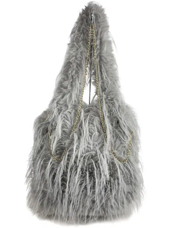 Bolso de Hombro Sintético con Pelito y 2 Asas Largas para Mujer - Imagen 6