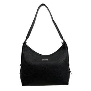 Bolso de Hombro Sintético con Asa Larga Ajustable Tipo Cinturón y Bolsillo Trasero para Mujer