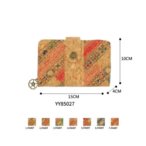 Cartera Ecológica de Corcho para Mujer con Bonito Diseño, Solapa y Cremallera