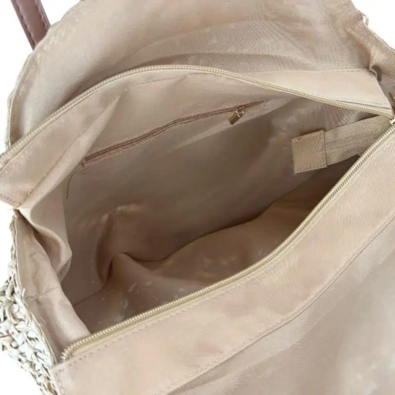 Amplio Bolso de Papel con Diseño Circular, Asas Largas y Cremallera para Mujer - Imagen 6