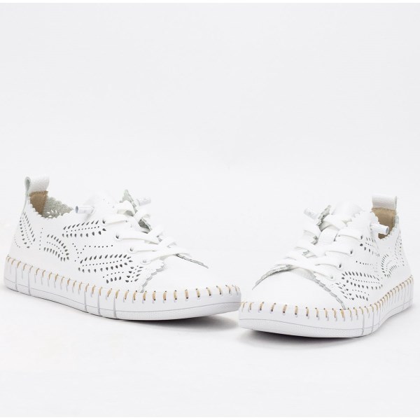 Zapatillas en piel The Happy Monk – Creta blanco - Imagen 3