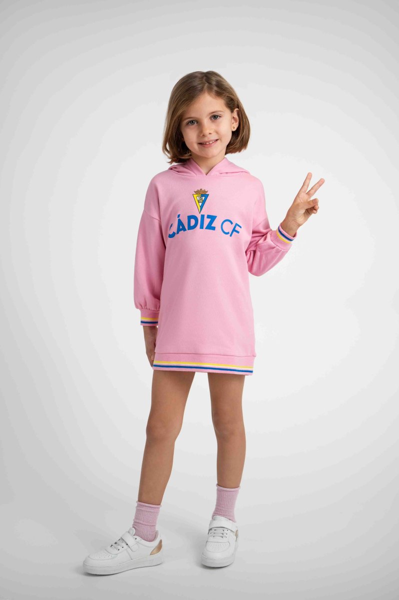 Vestido rosa con capucha niña - Cádiz CF - Imagen 2
