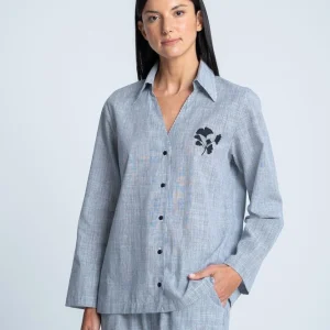 Camisa Pijama Larga Amplia BRONZINI X ISABEL HENAO