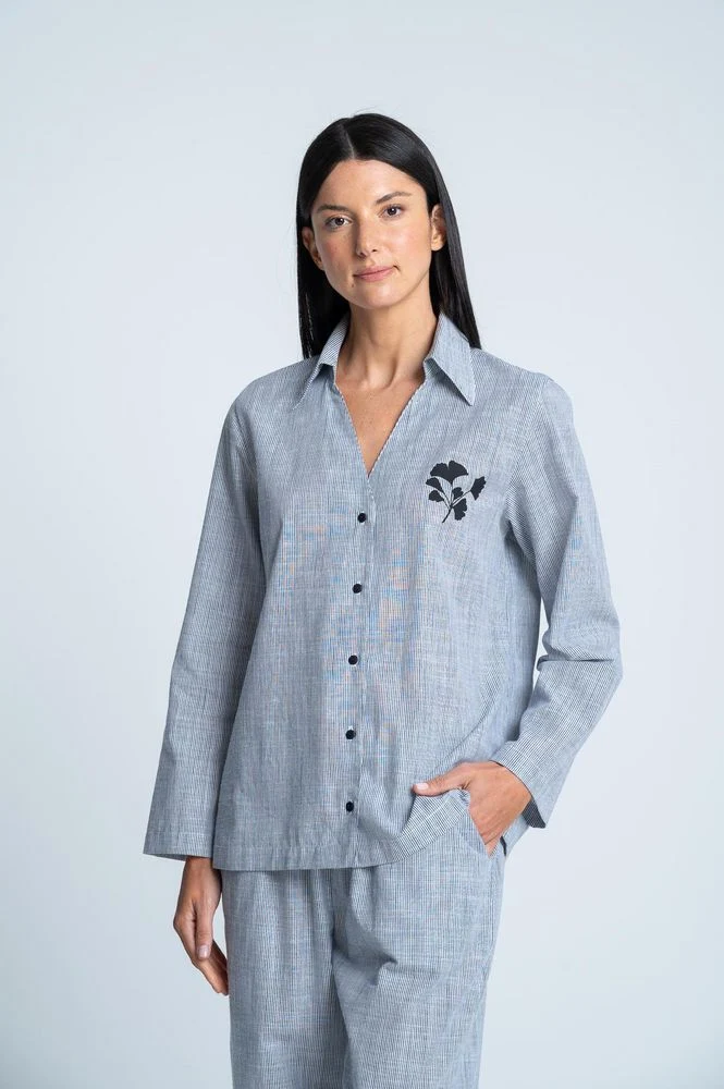 Camisa Pijama Larga Amplia BRONZINI X ISABEL HENAO