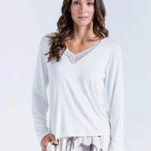 Camiseta Pijama Manga La Ajustada BRONZINI