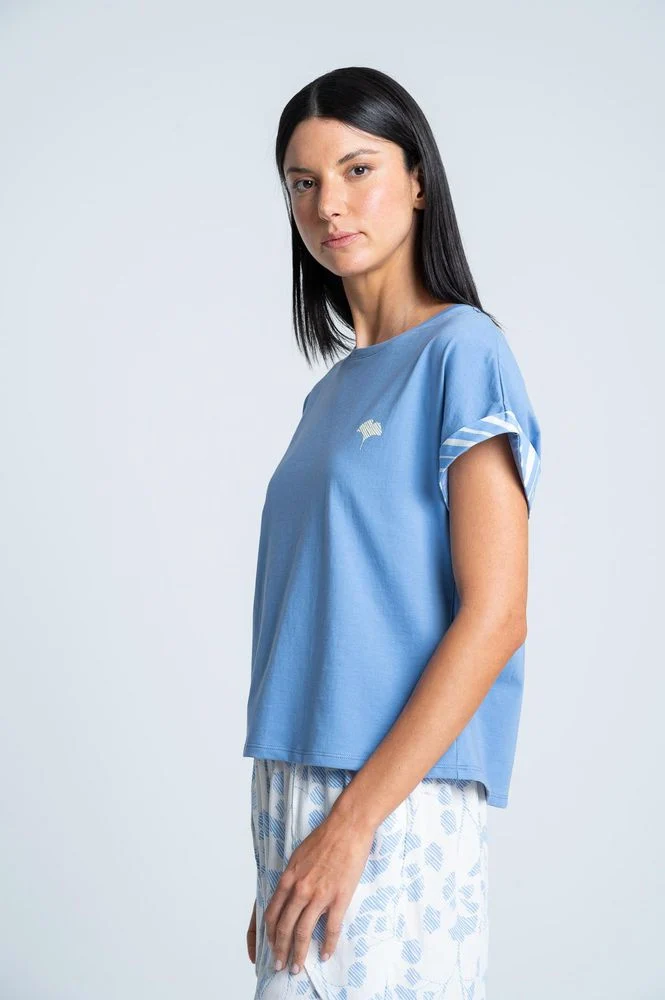 Camiseta Pijama Sisa Regular Fit BRONZINI X ISABEL HENAO - Imagen 3