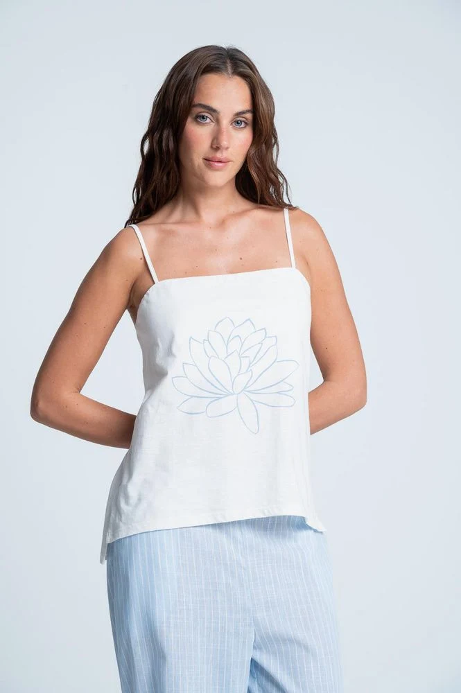 Camiseta Pijama Tiras Amplia BRONZINI X ISABEL HENAO