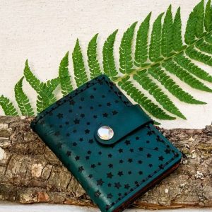 Cartera pequeña estrellas verde