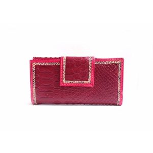 Billetero mujer grande NILO serpiente print burdeos
