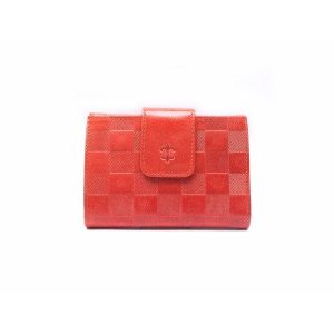 Cartera en piel charol print cuadros pequeña