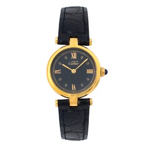 Cartier Gold Mantel Damenuhr Tank Vermeil 925 24mm Ref.-590004