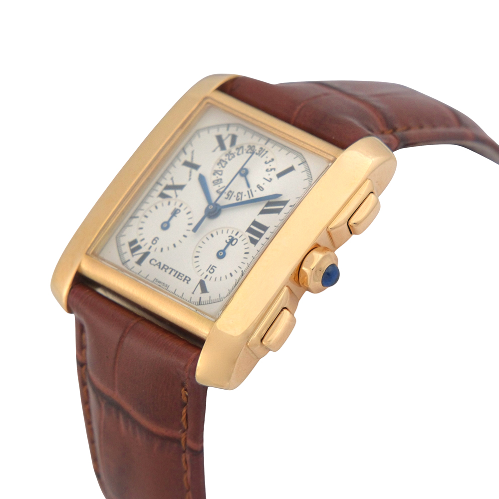 Cartier Tank Francaise Chronoflex 28×36 mm Ref.-1830 - Imagen 3