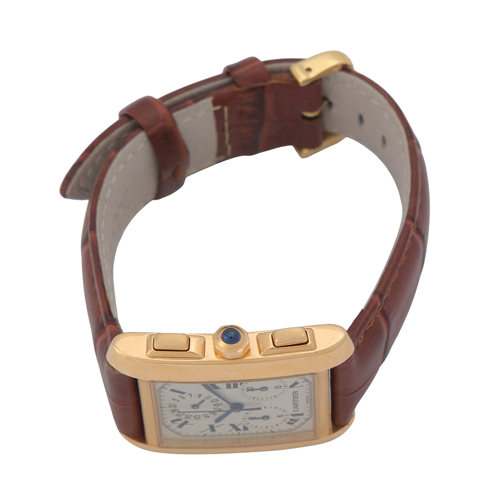 Cartier Tank Francaise Chronoflex 28×36 mm Ref.-1830 - Imagen 4