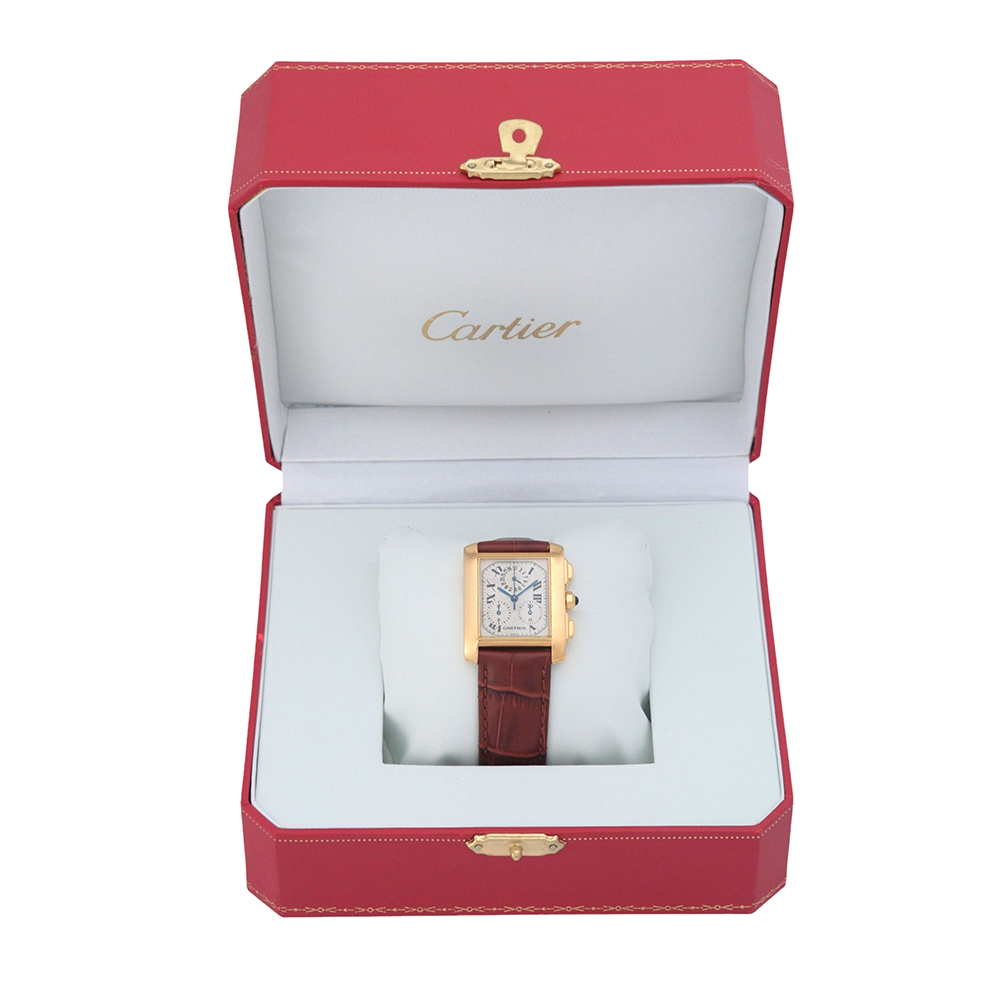 Cartier Tank Francaise Chronoflex 28×36 mm Ref.-1830 - Imagen 9