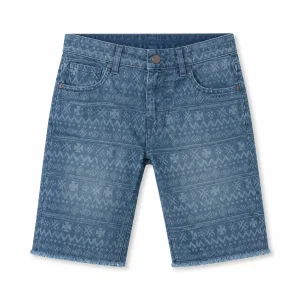 Bermuda vaquera niño estampado étnico