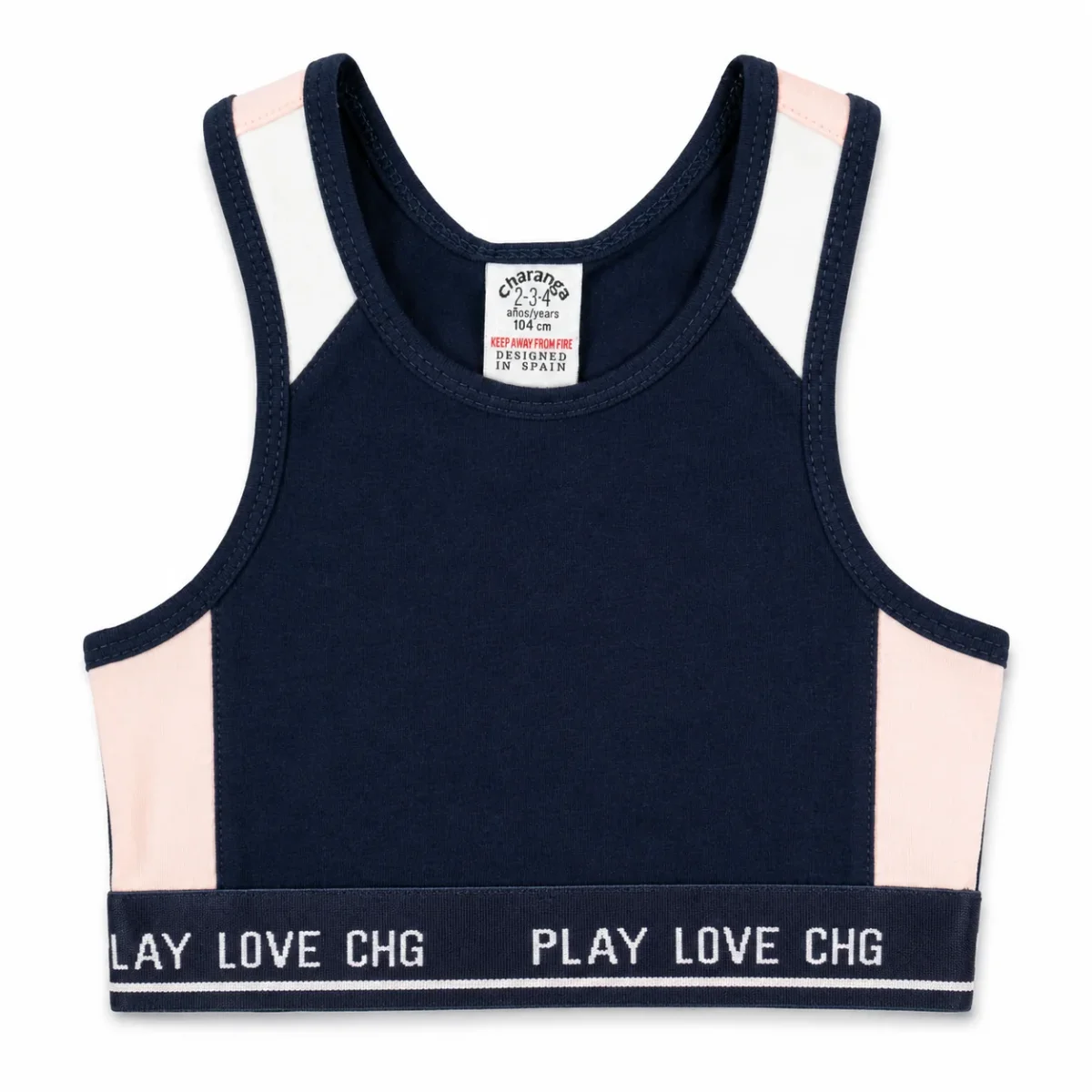 Top deportivo niña azul Love CHG | Suave y ajustado - Imagen 3