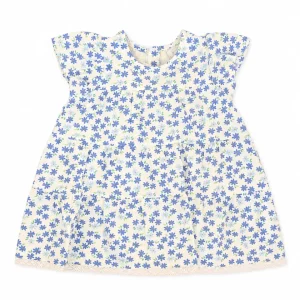 Vestido bebé niña flores azules