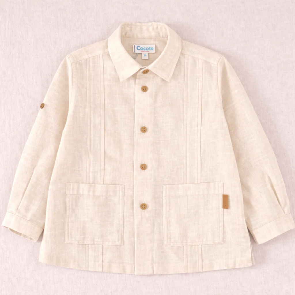 Camisa niño blanca con bolsillos | Cocote by Charanga - Imagen 3