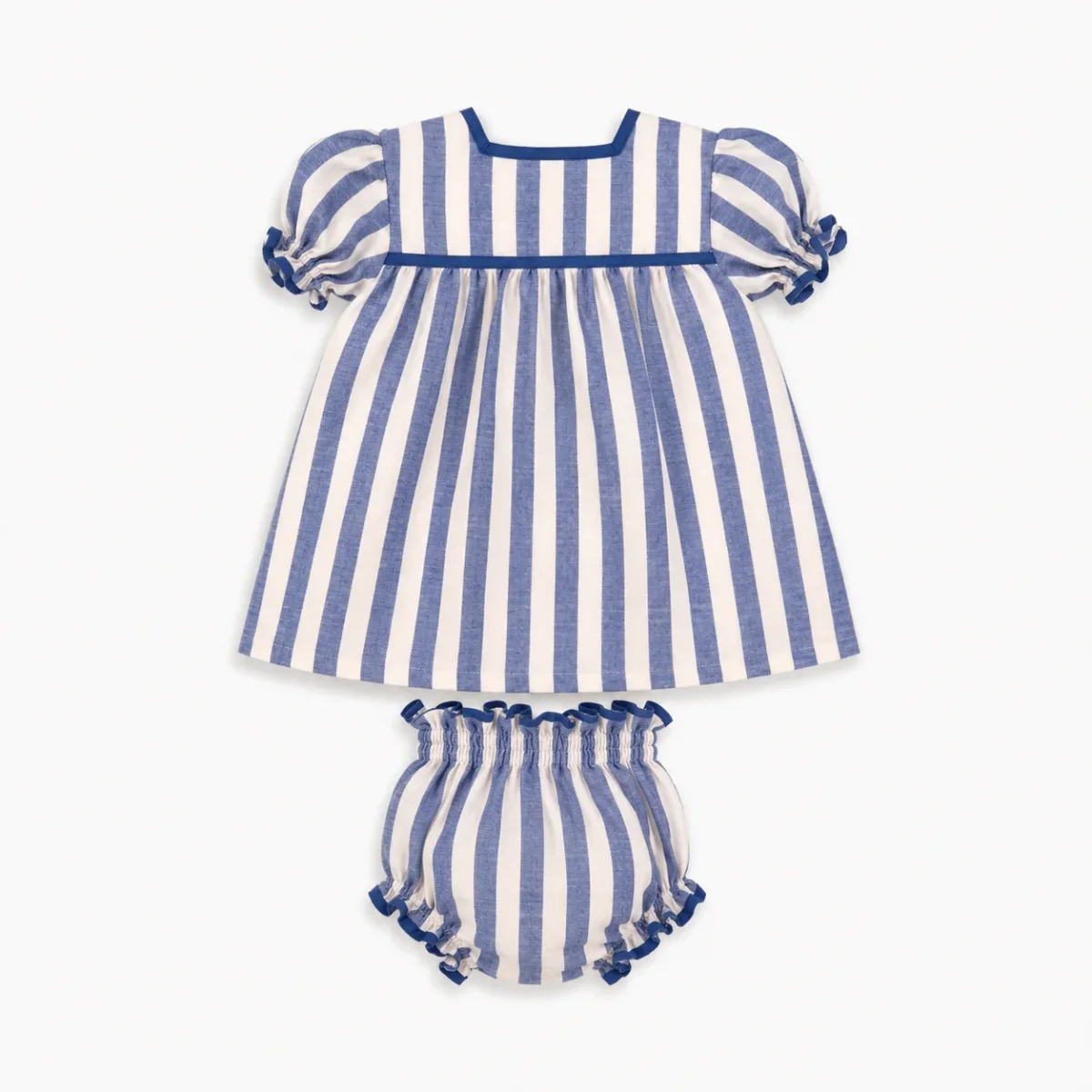 Conjunto bebé vestido y braguita rayas azul | Cocote by Charanga