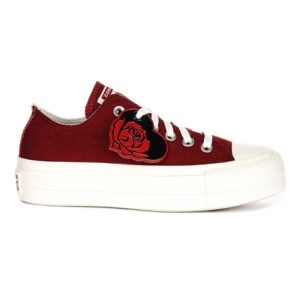 CONVERSE – Zapatillas Converse Plataforma Mujer Rojas Corazones Edición Especial A13653C