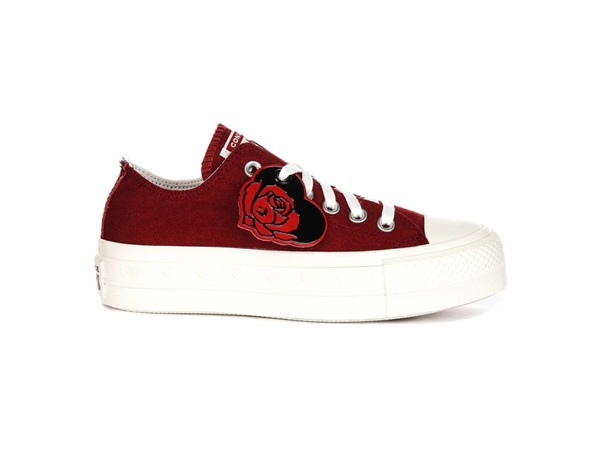 CONVERSE – Zapatillas Converse Plataforma Mujer Rojas Corazones Edición Especial A13653C