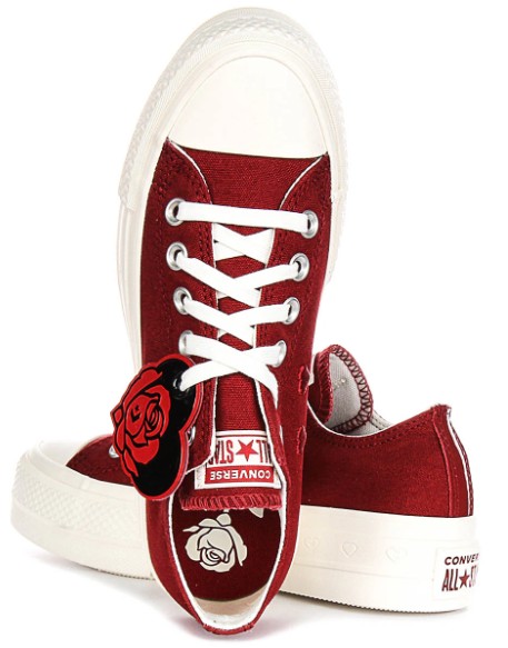 CONVERSE – Zapatillas Converse Plataforma Mujer Rojas Corazones Edición Especial A13653C - Imagen 6