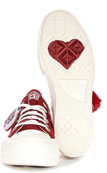 CONVERSE – Zapatillas Converse Plataforma Mujer Rojas Corazones Edición Especial A13653C - Imagen 7
